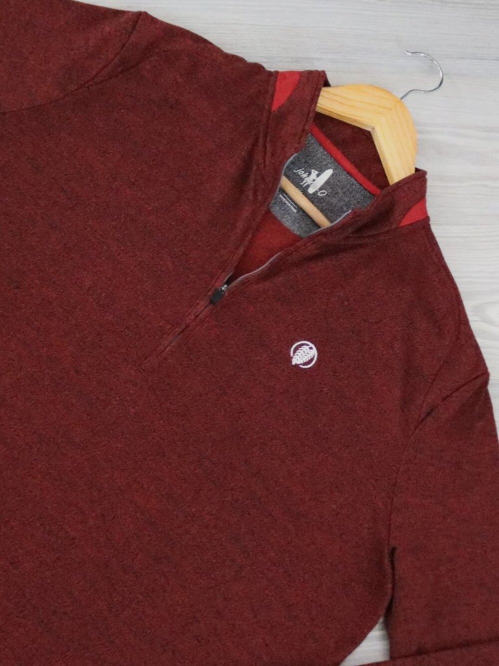johnnie-O Performance Golf 1/4 Zip Mens Red Rock Knit Athleisure Pullover Size L